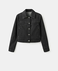 Mango Women's Pockets Fitted Denim Jacket