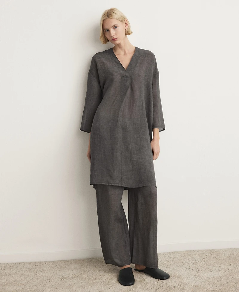 Mango Women's Ramie Overdyed Effect Pants