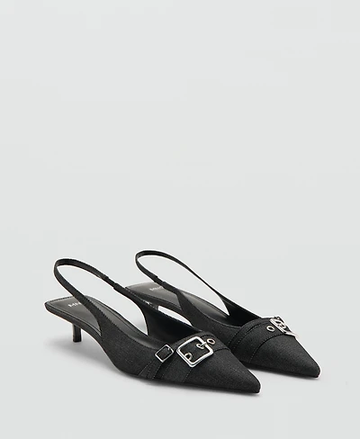 Mango Women's Buckle Slingback Denim Shoes