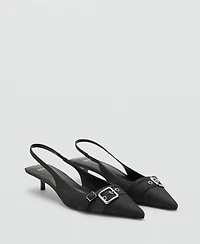Mango Women's Buckle Slingback Denim Shoes
