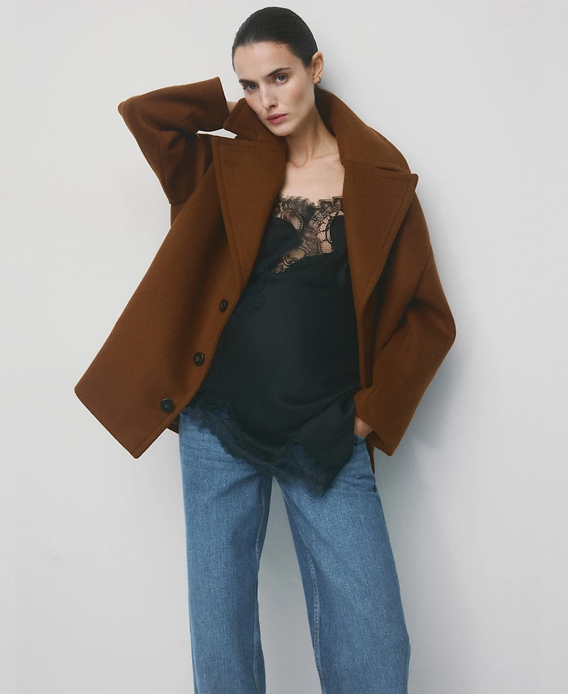 Mango Women's Wide Leg Maternity Jeans