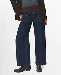 Mango Women's Pockets Wide Leg Maternity Jeans