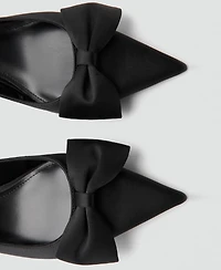 Mango Women's Satin Bow Shoes