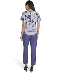 Calvin Klein Petite Crew Neck Short-Sleeve Top