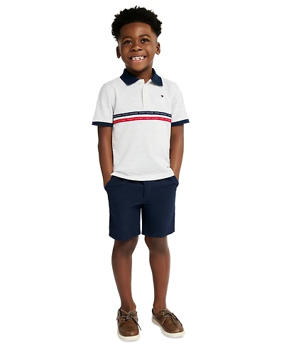 Tommy Hilfiger Boys' 2T-7 Polo Collar Shirt and Shorts, 2-Piece Set