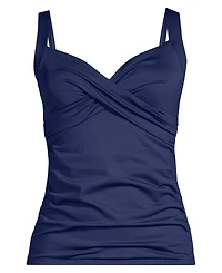 Lands' End Women's Ddd-Cup V-Neck Wrap Underwire Tankini Swimsuit Top Adjustable Straps
