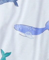 Carter's Baby Boys' PurelySoft Whale 2-Way Zip Snug Fit Sleep & Play Pajamas