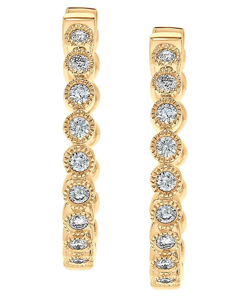 Macy's Diamond Hoop Earrings (1/4 ct. t.w.) in 14k Yellow Gold