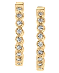 Macy's Diamond Hoop Earrings (1/4 ct. t.w.) in 14k Yellow Gold