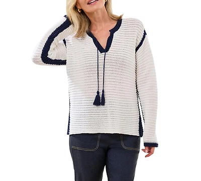 Tribal Women's Notch Collar Sweater