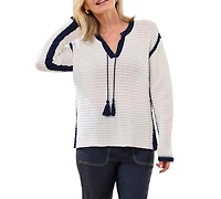 Tribal Women's Notch Collar Sweater