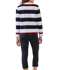 Tribal Women's Double-Knit Button-Front Stripe Cardigan