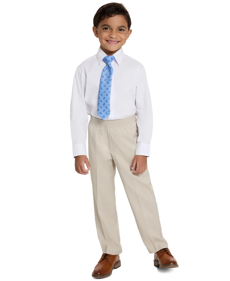 Haggar Boys' 4T-8 V-Neck Vest, Pants, Shirt and Tie, 4-Piece Set