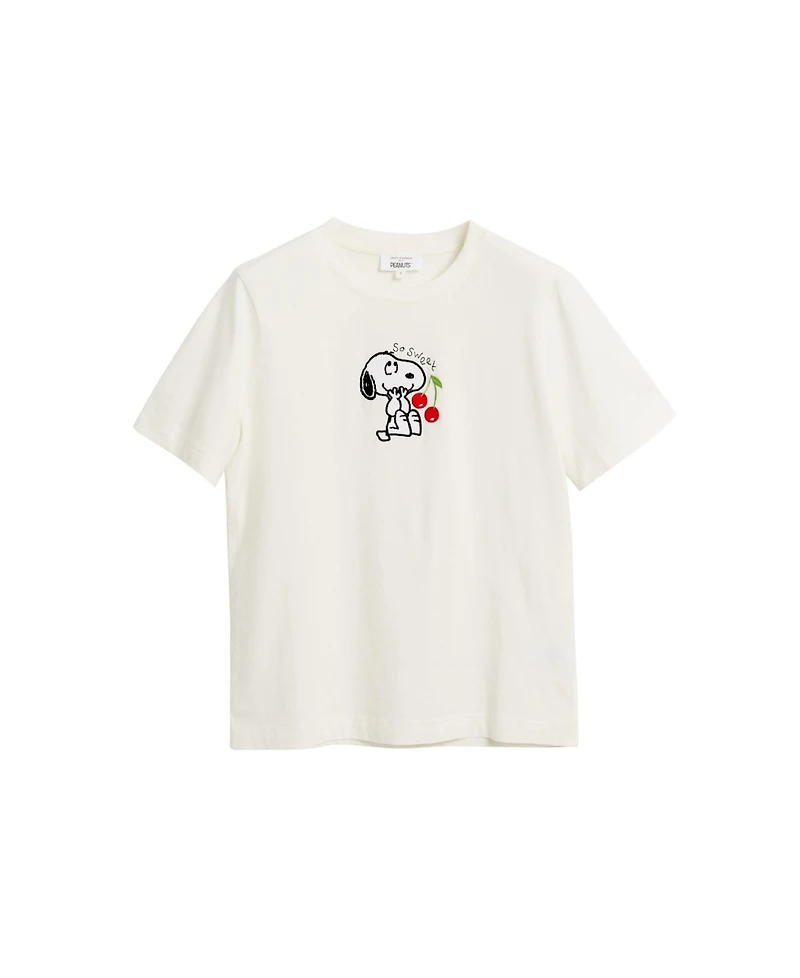 Chinti & Parker Women's Cotton Snoopy Cherry T-Shirt