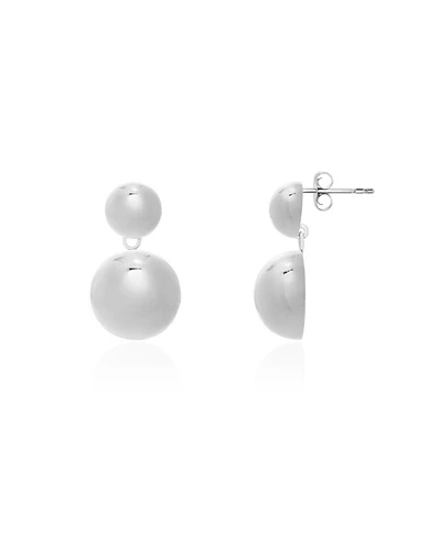 The Lovery Puffy Round Drop Earrings Sterling Silver