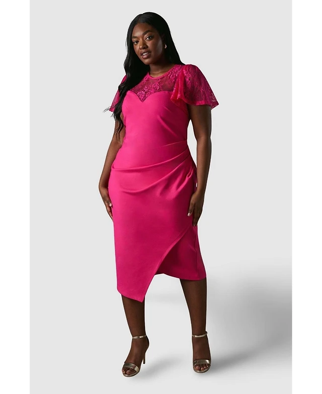 chinese dress ladies Lace Panel Midi Dress – VESTIDO main image 1