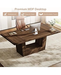 Tribesigns 63'' Executive Office Desk, Modern Computer Home Office Desk with Robust Base, Large Wooden Conference Table
