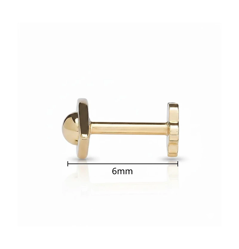 Curata Jewelry Solid 14k Gold 18G Polished Eye Cartilage Piercing Stud