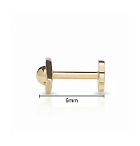 Curata Jewelry Solid 14k Gold 18G Polished Eye Cartilage Piercing Stud