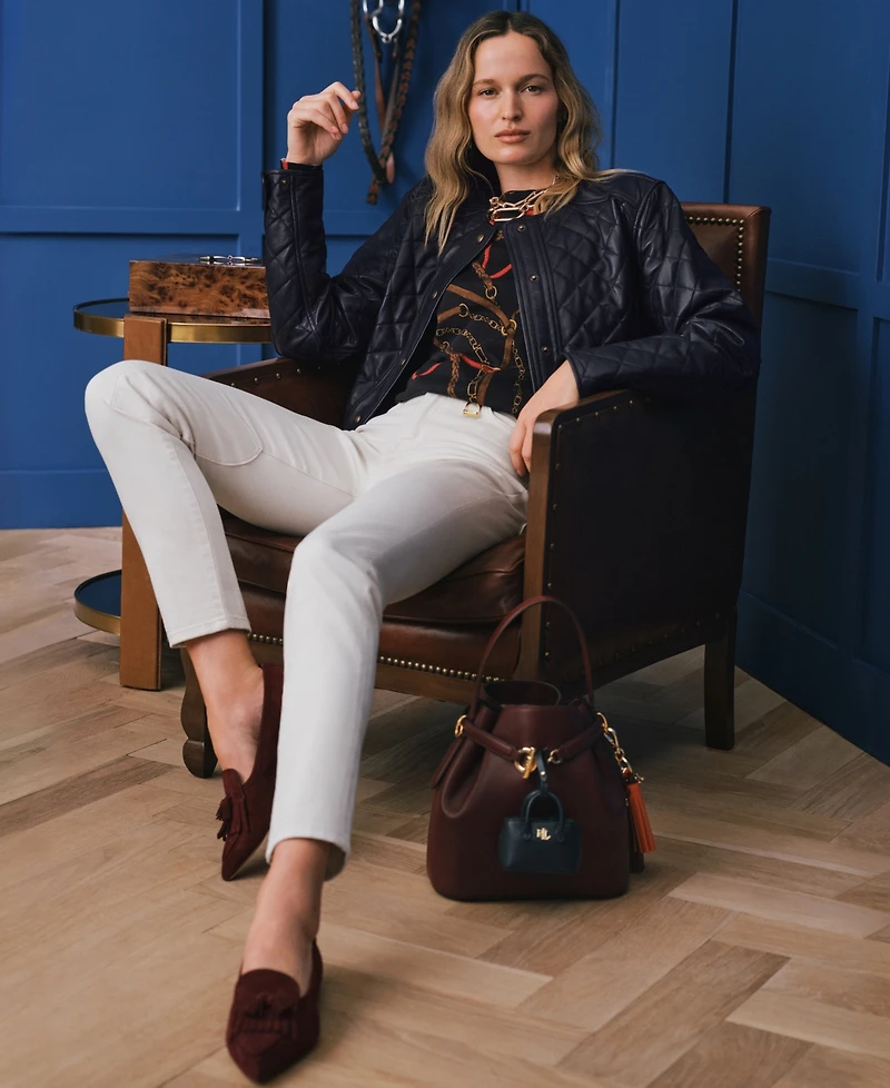 Lauren Ralph Lauren Women's Belting Print Long-Sleeve Sweater