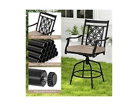 Slickblue 2-Piece Outdoor Swivel Bar Stool Set with Padded Cushions