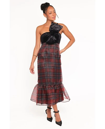 Petal and Pup Women's Amelie Bow Front One Shoulder Midi Dress