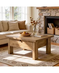 Tribesigns Coffee Table for Living Room, 31.5" Square Coffee Table with Storage for Small Spaces