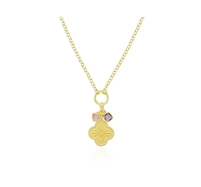 The Lovery Clover Charm Necklace 14K Gold-Plated Sterling Silver