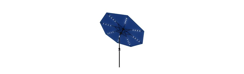 gaomon 9 ft Patio Umbrella with Solar Led Lights, Tilt Crank, 8-Rib Table Umbrella for Outdoor, Deck & Pool