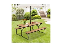 Slickblue Outdoor 6 Ft Picnic Table with Bench Seating for 6 to 8