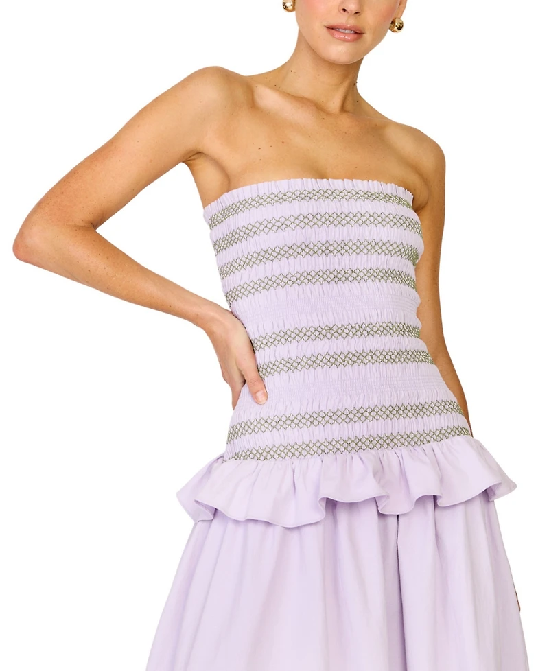 Line & Dot Women's Amnesia Strapless A-Line Maxi Dress