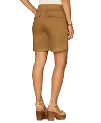 Democracy Petite Skyrise Double Button Flap Patch Pocket Cargo Shorts