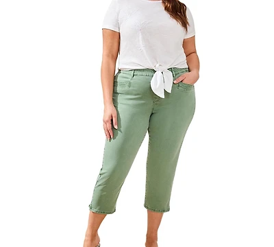 Tribal Plus Inclusive Comfort Stretch Pull-On Slim-Leg Capris Jeans
