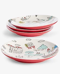 Macy's Graphic Stoneware Appetizer Plates, Set of 4, Macy's Exclusive
