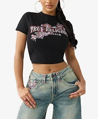 True Religion Women's Crystal Snake Baby T-Shirt