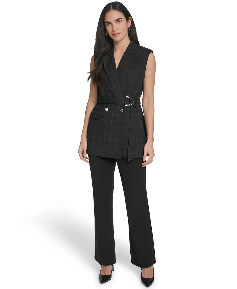 Calvin Klein Women's Windowpane Tie-Waist Vest