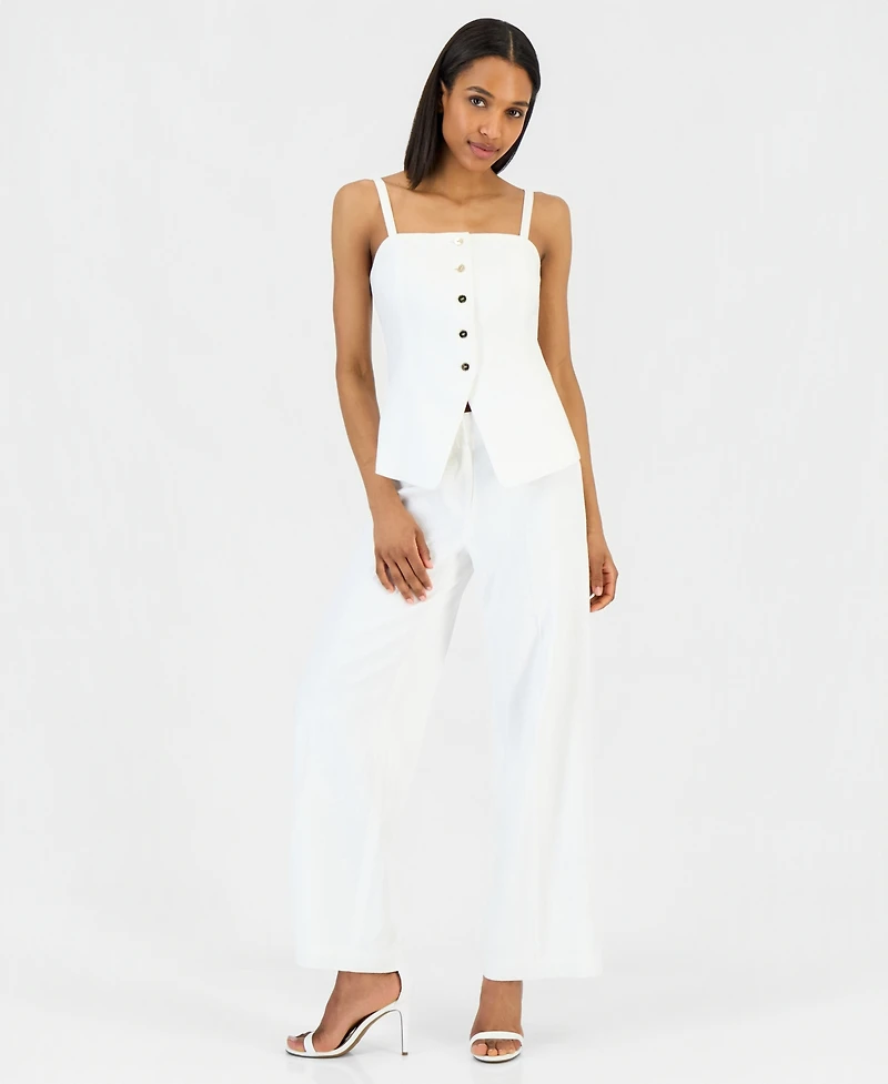 Tahari Asl Women's Button-Front Sleeveless Top