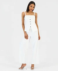 Tahari Asl Women's Button-Front Sleeveless Top