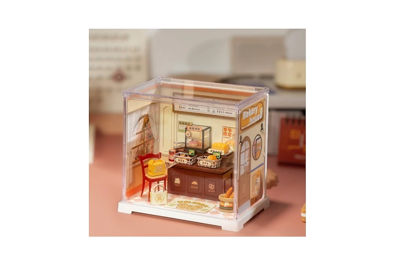 Robotime Super Creator Mini Butter Bakery House, Diy Plastic Miniature Kits Retail Store Series, Mini Model House Building Set for Teens Diy Crafts