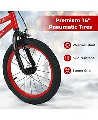 Mecale 16 Inch Kids Bike Adjustable with Christmas Music & Flag for Aged 4-7 Years Old