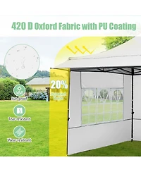 Mecale 10x10 ft Pop-Up Canopy Tent with Awning and Sidewalls, Party or Picnic