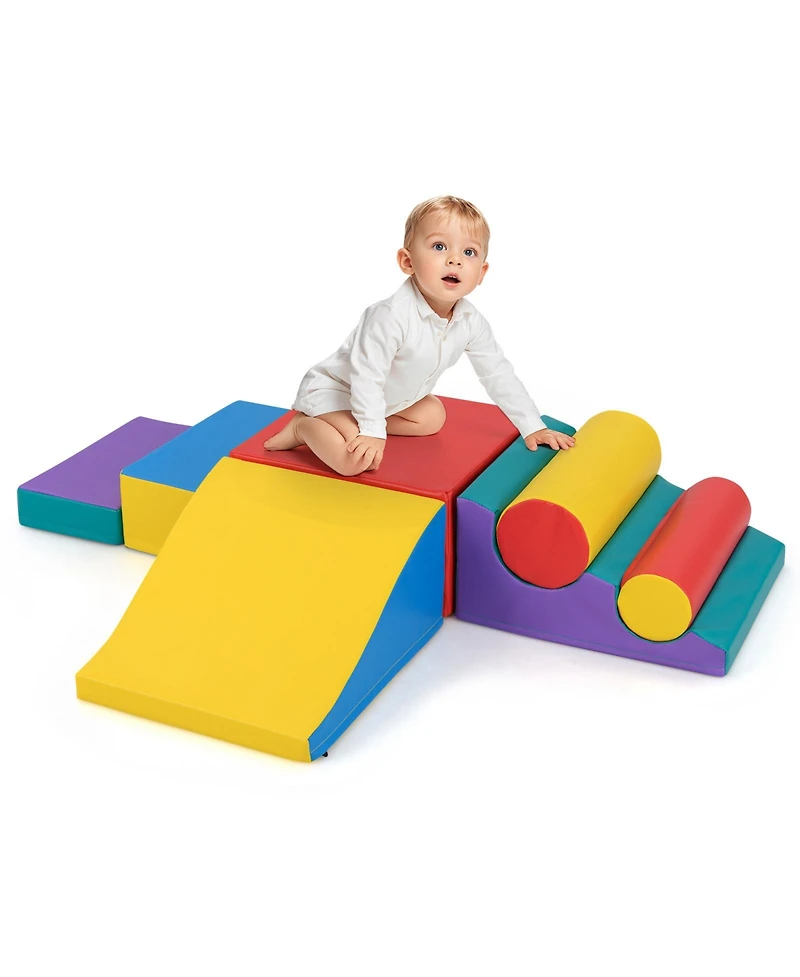 Mecale Toddlers 7-Piece Foam Climbing Blocks Soft Play Set for Crawl & Climb