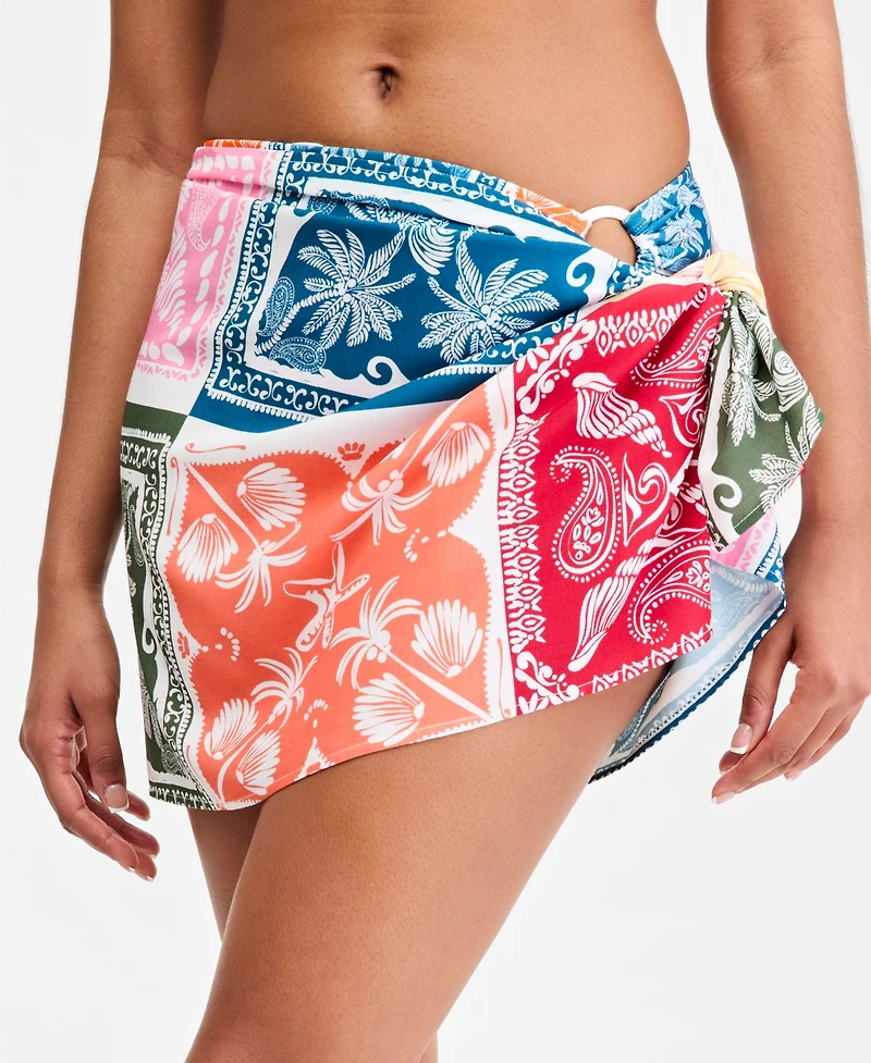 Bar Iii Women's Cabana Club Printed Cover-Up Pareo, Macy's Exclusive