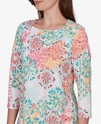 Ruby Rd. Petite Floral Medallion Knit Top