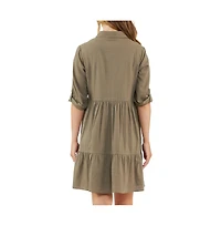 Ripe Maternity Adel Button Linen Dress