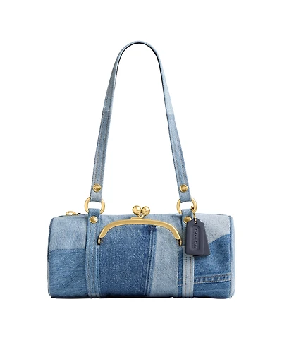 Coach Denim Kiss-Lock Barrel Small Shoulder Bag 28