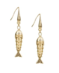 Patricia Nash Gold-Tone Plated Double Fish Drop Earrings
