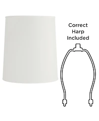 Springcrest Large Drum Lamp Shade Off-White Fabric 14" Top x 16" Bottom x 18" High Spider with Replacement Harp and Finial Fitting