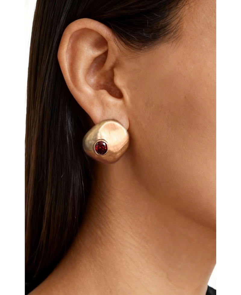 Retro Chic Garnet Earrings