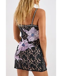 Nasty Gal Women's Lace Embellished Mini Dress